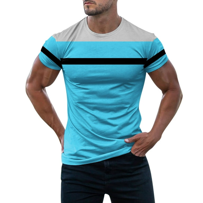 JDEFEG Mens Shirts Workout Shirts Men Men's Relaxed Fit Short