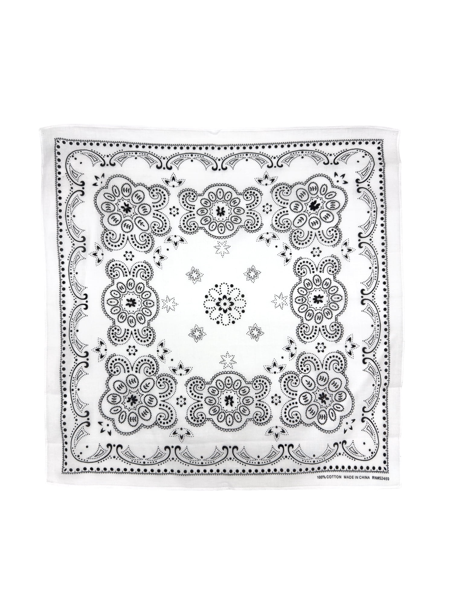 Time and Tru Women's Western Star Bandana, Arctic White, One Size