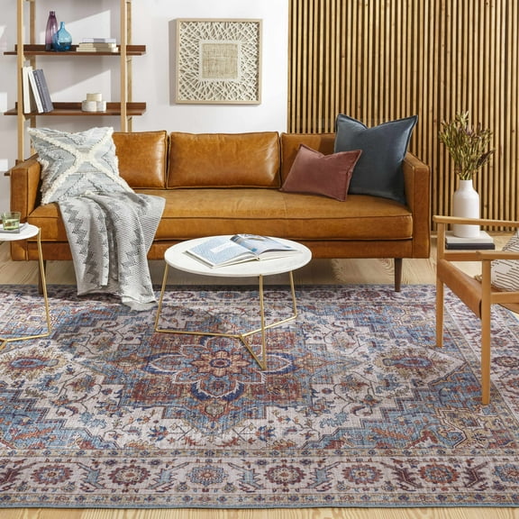 BoutiqueRugs Kapaa Traditional Area Rug - Navy, Pale Blue, Ivory - 18" x 18" Sample