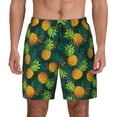 thumbnail image 3 of Uemuo Pineapples with Palm Leaves Pattern Mens Swim Trunks Quick Dry Board Shorts with Mesh Lining, Stretch Beach Shorts Quick Dry No-Chafing Board Shorts-Small, 3 of 9