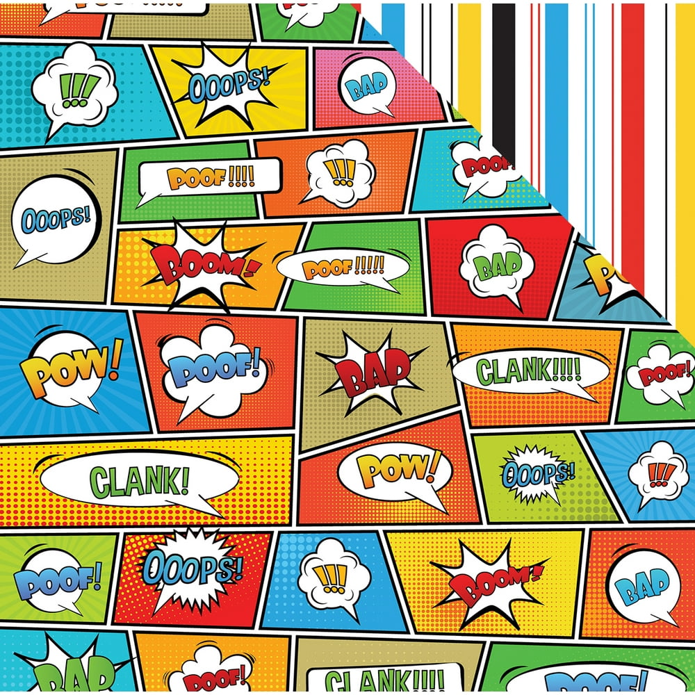 Superhero DoubleSided Cardstock 12&quot;X12&quot;Action Walmart