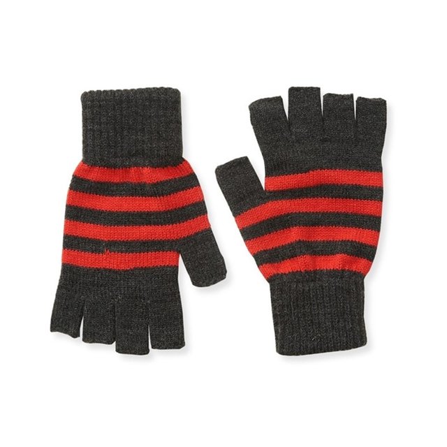 Guantes de punto a rayas Aeropostale para hombre, gris, talla única