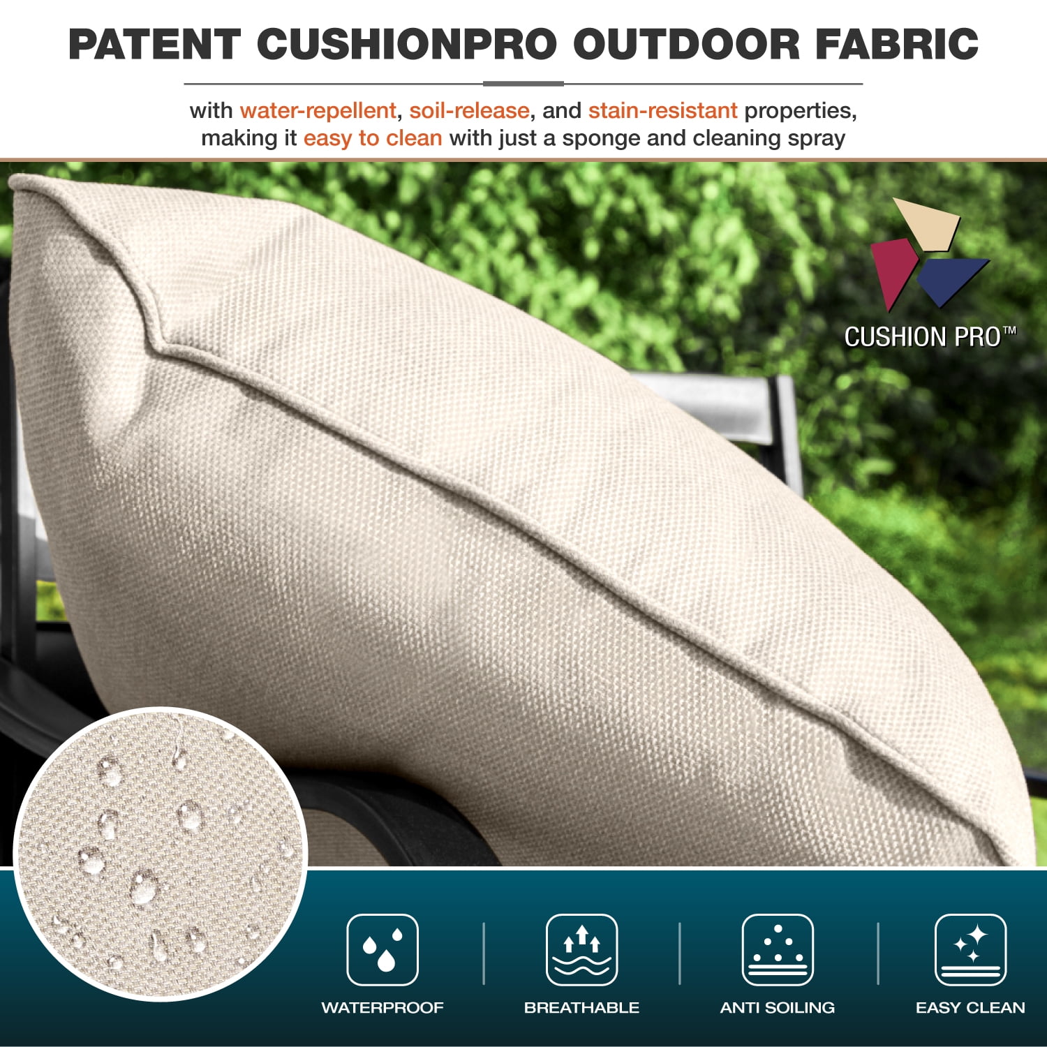 MF Studio 7-Piece Patio Conversation Set Outdoor Furniture Sofa Set for 9 Person with Beige Cushions