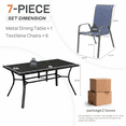 thumbnail image 3 of TLSUNNY Outdoor Furniture Set of 7, Outdoor Patio Dining Set W/ Umbrella Hole, 6 Stackable Chairs for Backyard (Umbrella Not Included), 3 of 12