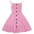 thumbnail image 3 of Robe Fille Enfants Tout-Petits Filles Été Robe Décontractée Bretelles Spaghetti Robe Tournante Robe Enfant Fille Rose 13 Ans-14 Ans, 3 of 7