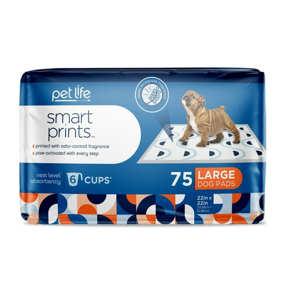 Pet Life Unlimited Dog Pads, Smart Prints, Large, Sunshine & Rainbows Print, 75ct