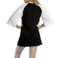 thumbnail image 4 of Vestido de Mujer Jess by Meiko con Mangas Contrastantes Raglán 3/4 Estrella Impactante Vestido de Camiseta Oversized XS Negro, 4 of 8