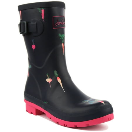 

Joules Molly Welly Women s Vegetable Printed Rain Boot In Navy Pink Size 6
