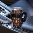thumbnail image 5 of 40oz Tumbler,Brown Christmas Snowflake Pattern Insulated Tumblers with Removable Handle,Stainless Steel Double Vacuum Coffee Tumbler Cup with Straw for Home,Office,Travel,Party, 5 of 5
