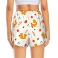 thumbnail image 4 of Uemuo Squirrel Maple Leaves And Nuts Pattern Women's Athletic Shorts High Waisted Running Shorts with Liner Pockets Gym Elastic Workout Shorts-Small, 4 of 9