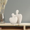 thumbnail image 4 of Estatua de amante abstracto, artesanía moderna, adorno de personaje, esculturas de parejas de cerámica apasionadas para gabinete , oficina, Blanco Colco Pareja estatua, 4 of 8