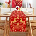 thumbnail image 2 of Chinese New Year 2026 Table Runner, 47x13 Inch Linen Decor for Dining Table, Family Gatherings, Holiday Celebrations – Vibrant Color, Machine Washable, 2 of 6