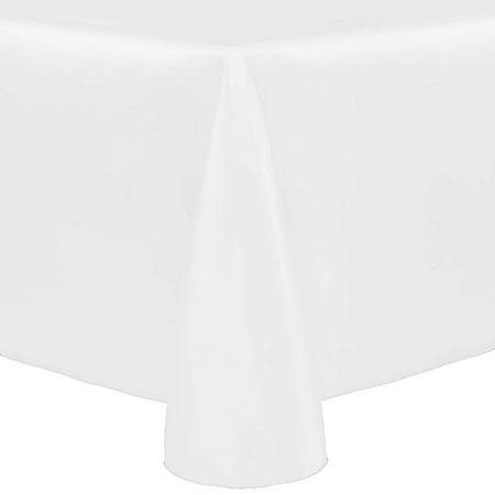 

Ultimate Textile (5 Pack) Reversible Shantung Satin - Majestic 60 x 144-Inch Oval Tablecloth - for Home Dining Tables White