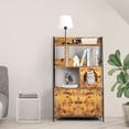 thumbnail image 2 of Cat Litter Box Enclosure Furniture, Hidden Cat House with Storage Shelves & Charging Station, 2-Tier Indoor Cat Litter Cabinet with Sisal Scratching Area, Large 46.5"H for Bedroom Living Room Laundry, 2 of 6
