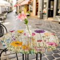 thumbnail image 6 of Spring Floral Round Tablecloth for 36-44 Inch Tables,Fitted Table Cover with Elastic Edge,Summer Botanical Watercolor Flowers Pastoral Waterproof Outdoor Table Cloth Protector for Patio Garden Dinner, 6 of 9