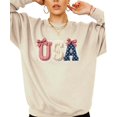 thumbnail image 6 of Ink-Printed USA Coquette Bow Sweatshirt for Women Girls Kids Patriotic July 4th Family Matching Sand Sweatshirt Adult Medium, 6 of 8