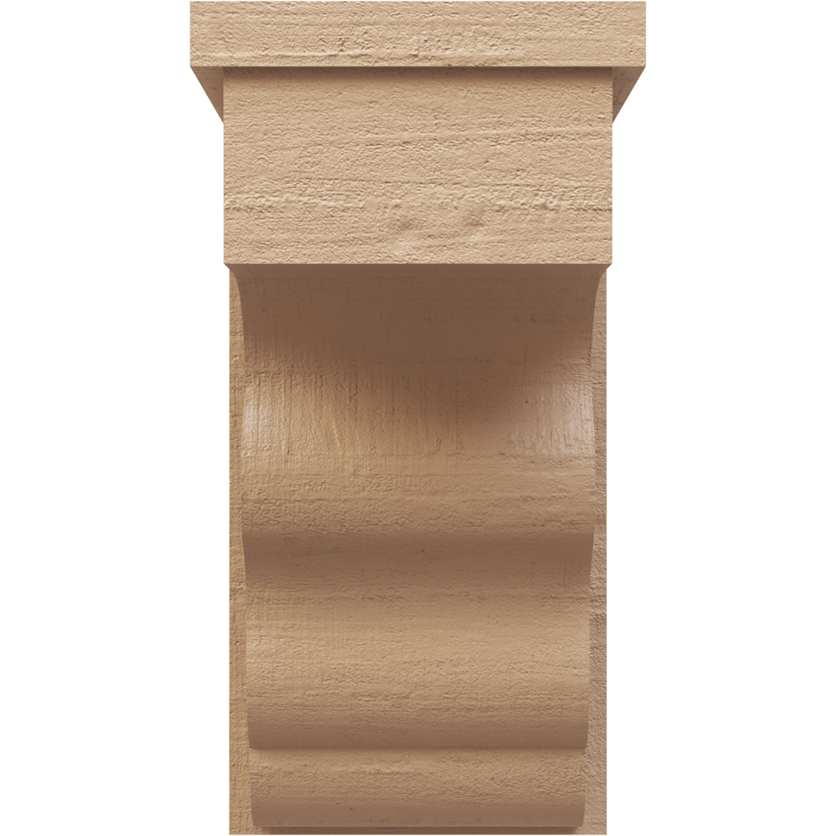 7"W x 7"D x 14"H Wide Highland Rough Cedar Woodgrain TimberThane Corbel, Primed Tan