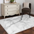 thumbnail image 3 of White Marble Area Rug 4x6 FT, Non Slip Kids Room Carpet, Modern Geometric Abstract Minimalist Crack Washable Soft Floor Carpet Non-Shedding Throw Rug for Dorm Kitchen Study Room Home Office Bedside, 3 of 9