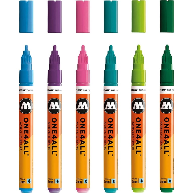 超特価激安 Molotow #2 Colors Basic 6 Set, Marker Paint Acrylic ONE4ALL 筆記具