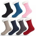thumbnail image 4 of Dalrosia Women Slipper Socks Fuzzy Fluffy Cozy Cabin Winter Fleece Soft Warm Comfy Thick Christmas Grips Home Socks, 4 of 5