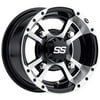 Machined w/ Black 10x5, 4/156, 3+2 ITP SS112 Sport Aluminum Wheel - 1028336404B