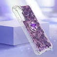 thumbnail image 6 of Glitter Clear Sparkly Bling Case for Samsung Galaxy A54 5G for Women Girls, Flowing Liquid Quicksand Cover with Diamond Ring Holder Case for Samsung Galaxy A54 5G  Purple, 6 of 14