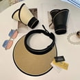 thumbnail image 5 of Sombrero con visera para el sol, ala ancha, gorra de playa de verano, paquete plegable, 5 of 5