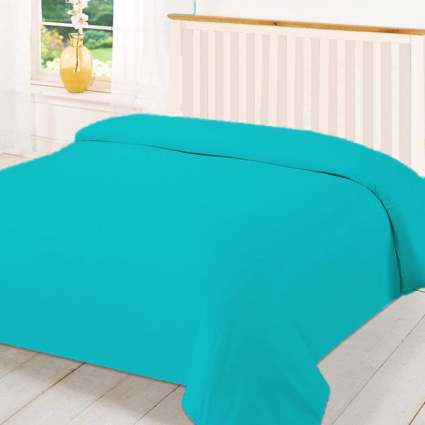 100 Egyptian Cotton 1 Pcs Duvet Cover Solid (Turquoise Blue,Twin/Twin