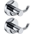 thumbnail image 1 of 2 piezas de ganchos para toallas de acero inoxidable Puerta de latón cromado Percha para bata de baño Percha para puerta de pared con 2 ganchos para sombreros y ropa, 1 of 5