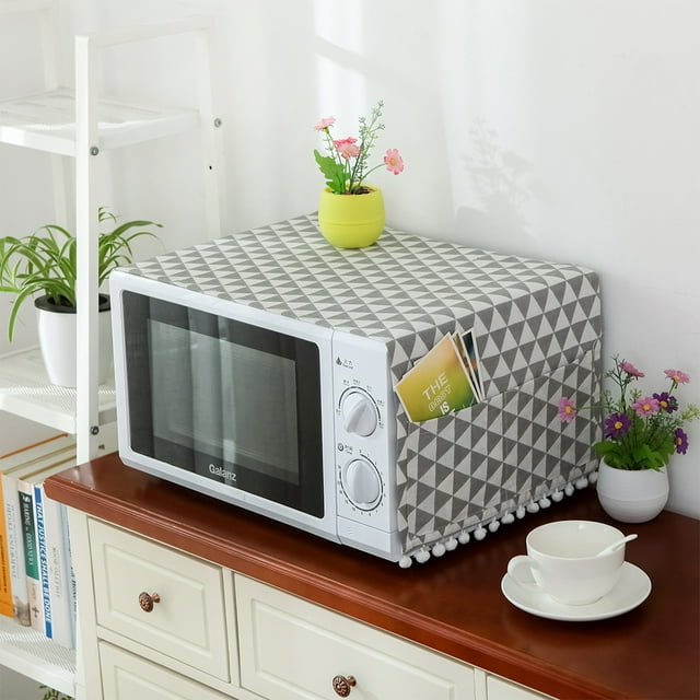 Housse Universelle en Coton et Lin avec Sac de Rangement pour Four à Micro-Ondes de Cuisine