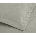thumbnail image 4 of Chezmoi Collection Roswell Geometric Striped Solid Cotton Lightweight Quilt for All Seasons, 3-Piece Quilt Set, Queen, Natural, 4 of 9