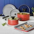 thumbnail image 3 of Farberware Disney Bon Voyage 7 Pcs Ceramic Nonstick Cookware Set with Cookie Pan / Baking Sheet Pan, Dishwasher Safe, Red, 3 of 17