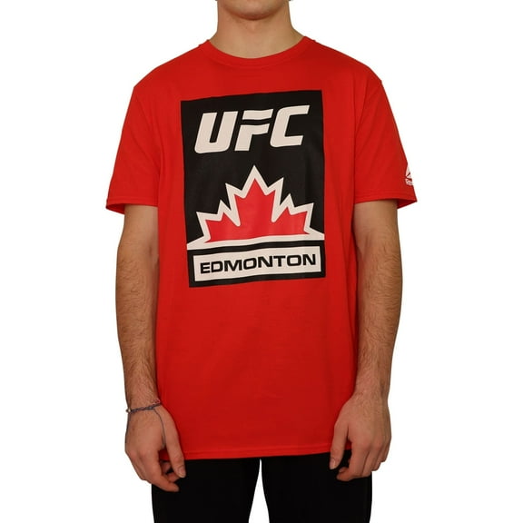 Reebok Mens UFC Edmonton Graphic T-Shirt, Red, Small