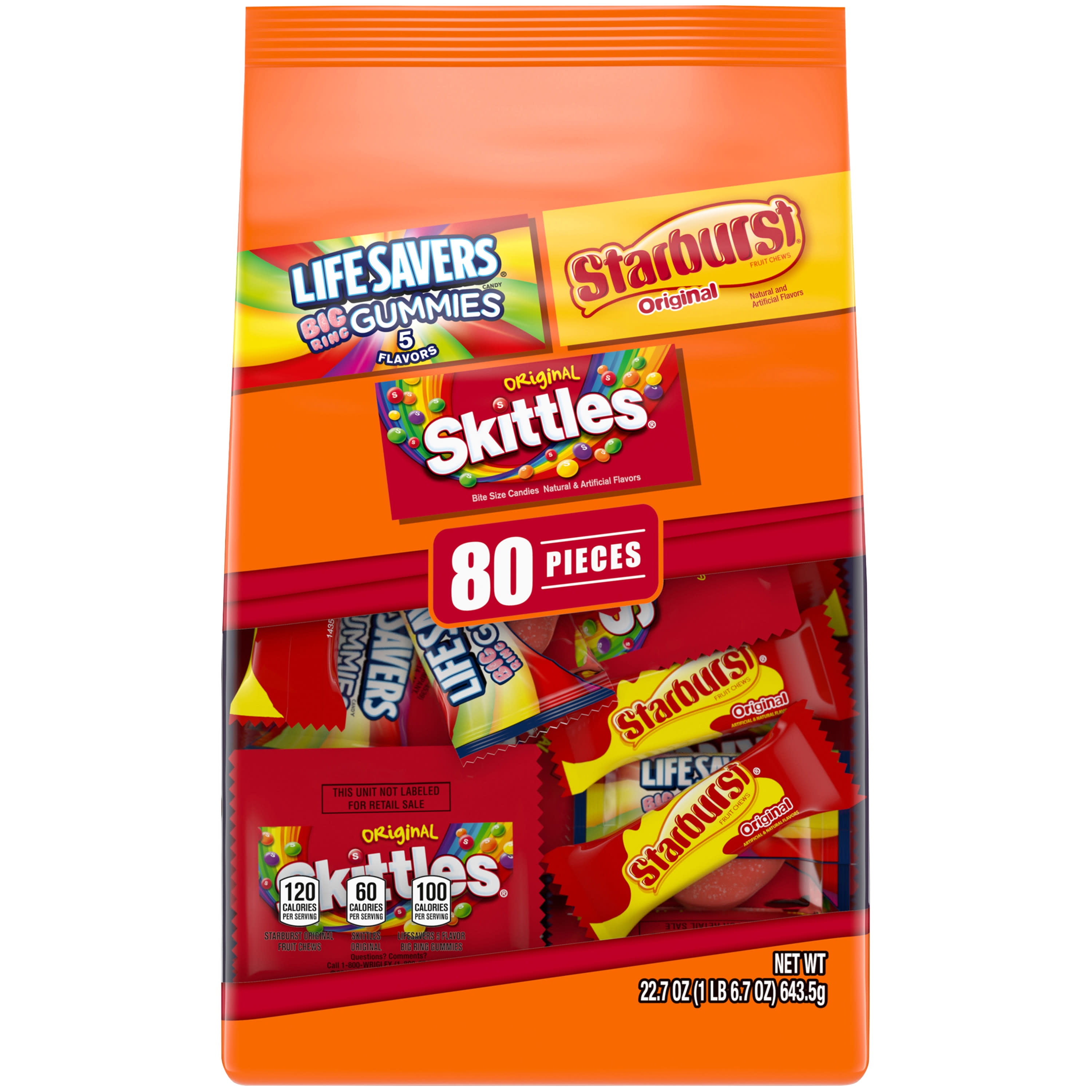 Skittles, Starburst & Life Savers Gummy Candy Variety Pack - 80 Ct Bag