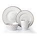 thumbnail image 3 of Lorren Home Trends LH514 Basket Dinnerware Set, White, 3 of 4