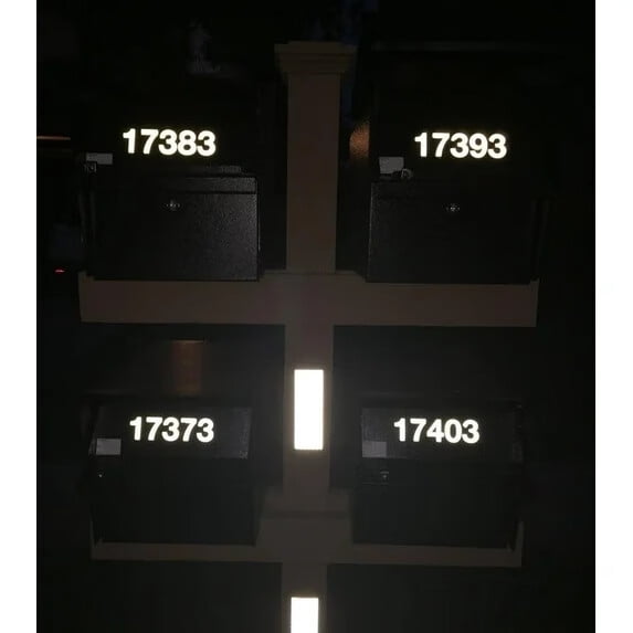 Reflective Mailbox Numbers Sticker Decal Die Cut Classic Style Vinyl Waterproof Number Self Adhesive 5 Sets (3" x 3 set,4" x 2 set) for Signs,Door,Cars,Trucks,Home,