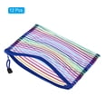 thumbnail image 3 of Bolsas de cremallera Uxcell, bolsa de documentos de nailon para maquillaje A5, bolsa de viaje, paquete de 12 en azul, 3 of 5