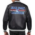 thumbnail image 2 of Men's Starter  Black New York Rangers Printed Team Logo Satin Varsity Full-Snap Jacket, 2 of 2