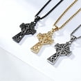 thumbnail image 2 of Celtic Cross Necklace for Men Women, Stainless Steel Irish Knot Cross Pendant, Vintage Celtic Knot Amulet Jewelry Gift, Black, 2 of 4
