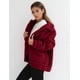 thumbnail image 4 of Abrigo PRETTYGARDEN de Forro Sherpa de Piel Sintética Vino Oversize 3XL, 4 of 7