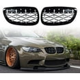 thumbnail image 3 of Glossy Black Chrome Front Kidney Grill Grille for 07-10 BMW E92 E93 08-13 3-Series M3 E92 E93, 3 of 6