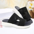 thumbnail image 6 of USSUMA Slippers for Women Indoor Women's Fashion Casual Summer New Hollow Sandals Wedge Heel Fish Mouth Thick Bottom Slippers Beach Pool Slide Sandals, 6 of 7