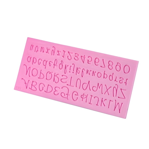 Topbathy Silicone Letter Baking Mold Pink for Fondant Chocolate Candy Cake Non Stick Eco Friendly