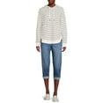 thumbnail image 2 of Time and Tru Women's Mid Rise Relaxed Fit 21" Inseam Pull-On Denim Capris, 2 of 5