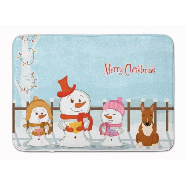 Carolines Treasures BB2465RUG Merry Christmas Bull Terrier Red Machine Washable Memory Foam Mat