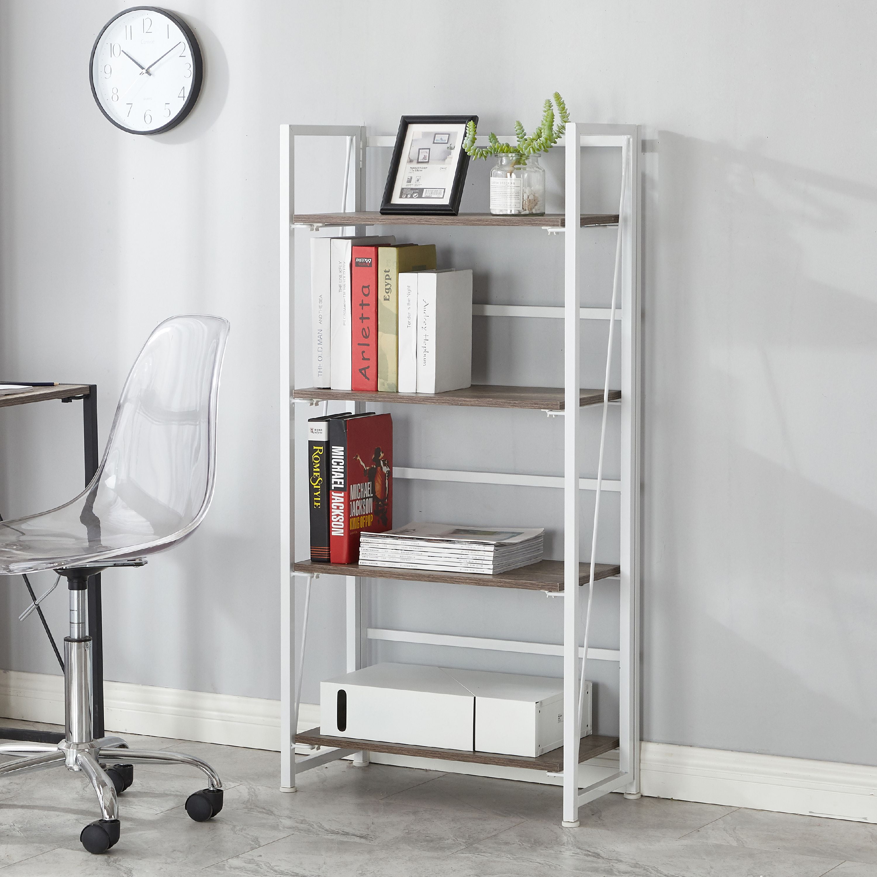 Urban Shop 4 Tier Shelving Unit, White