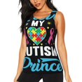 thumbnail image 1 of Fotbe I Love My Autism Blusas Sin Mangas para Mujer – Estilo Casual, Corte Suelto, Slim-Fit, Cuello Redondo Deportivo, Tops de Verano para Gimnasio y Yoga-Medium, 1 of 7