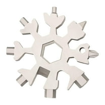 18-in-1 Snowflake Multi Tool, Stainless Steel Snowflake Bottle Opener, Flat Phillips Screwdriver Kit, Wrench, Stocking Stuffers for Men, 2.44 Inch, Silver
