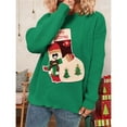 thumbnail image 5 of Womens Ugly Christmas Sweaters Long Sleeve Graphic Sweaters Casual Fall Winter Cable Knit Sweater for Women Green S, 5 of 9