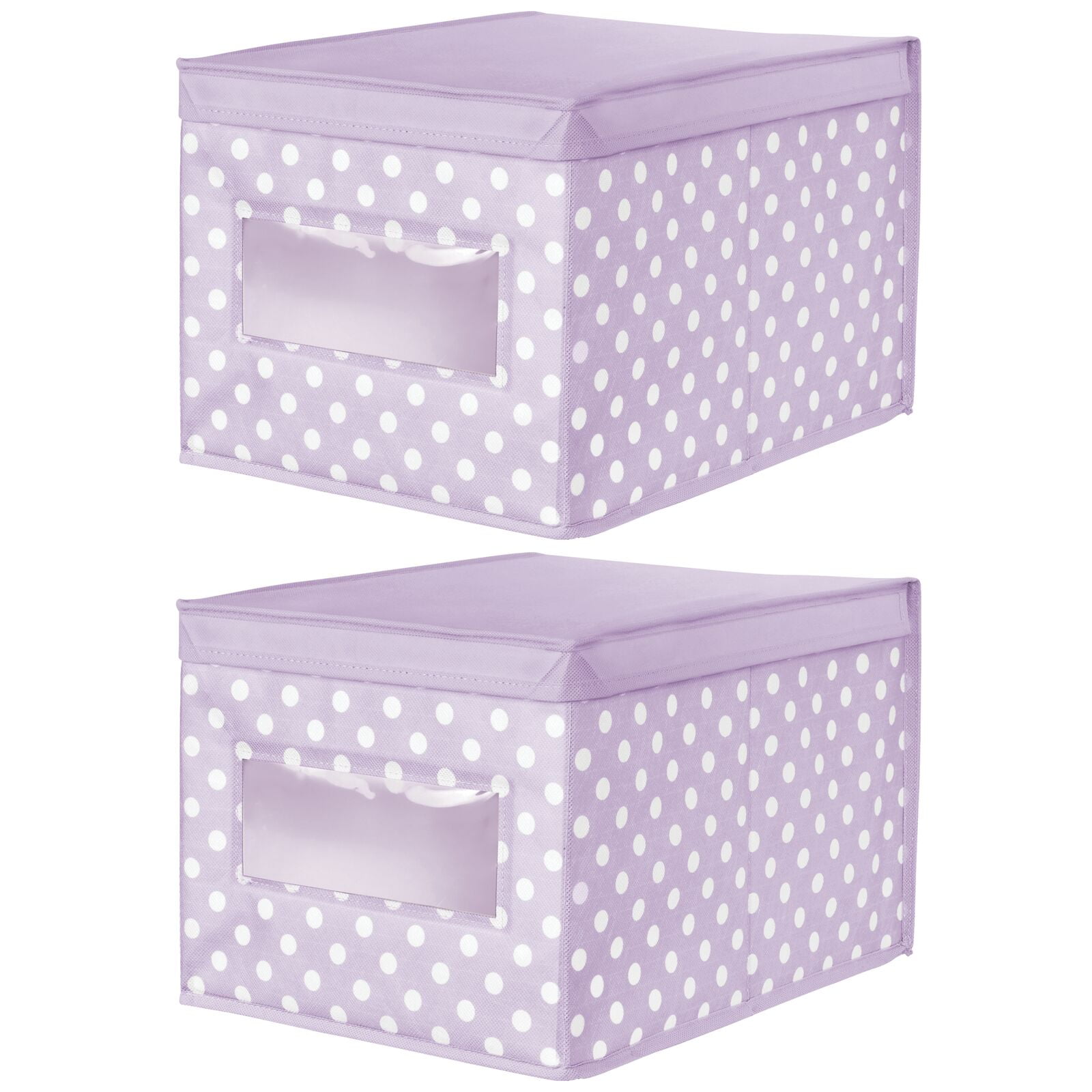4 Pack Blush Pink/White mDesign Kids Fabric Closet Storage Organizer Cube Bin 